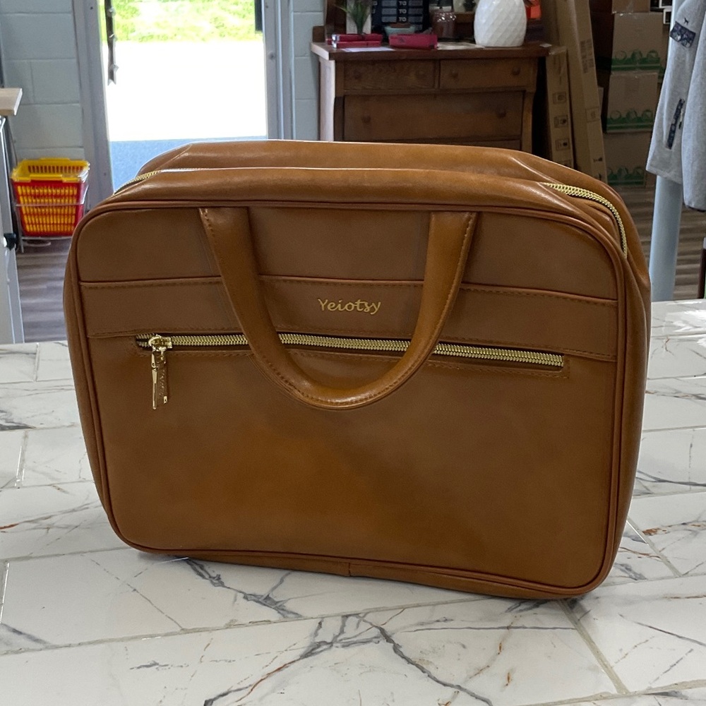 Tan Leather Weekend Bag for Men